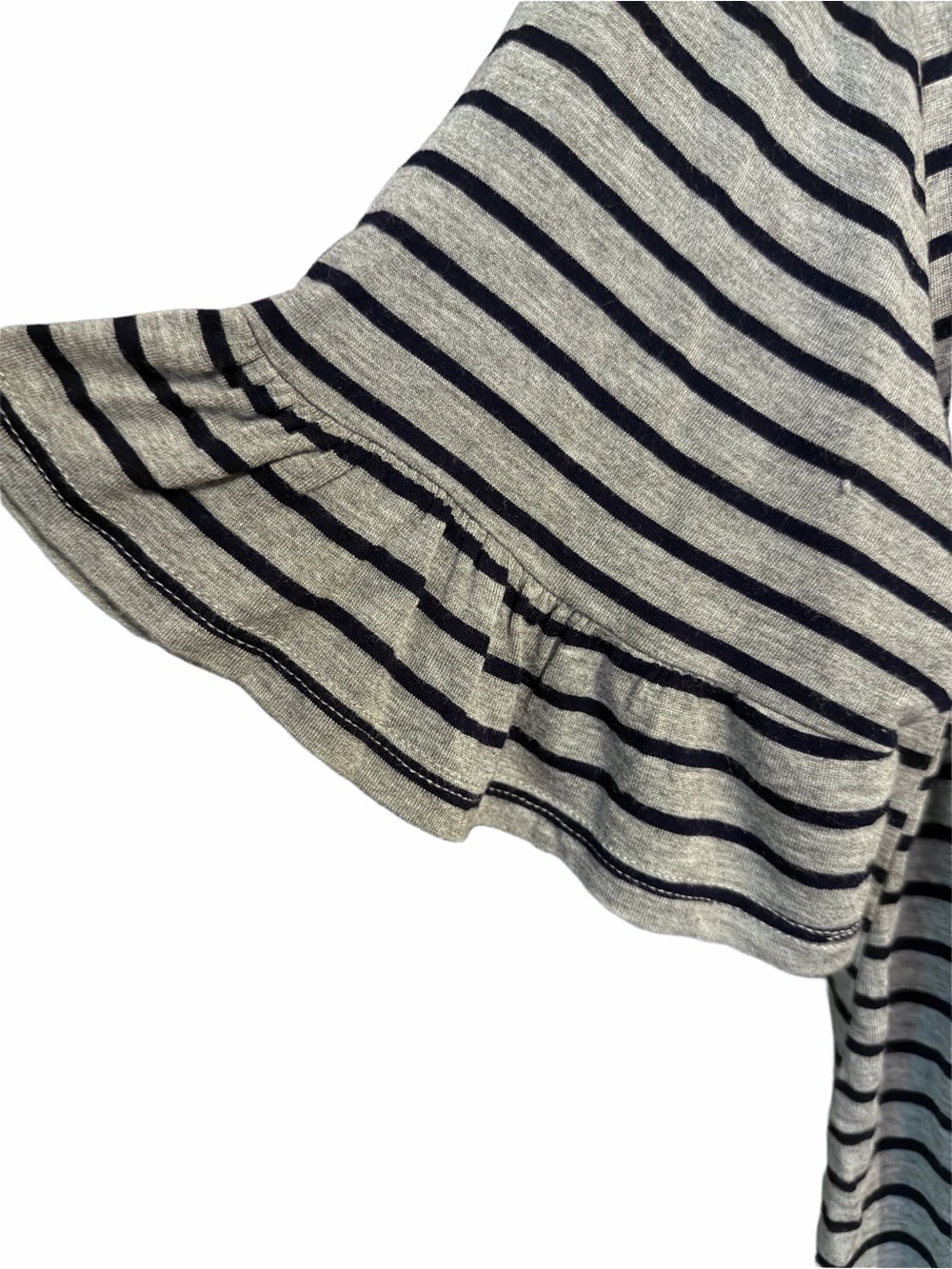 Moa Moa Gray & Black Striped Tie-Front Short Sleeve Top - Picture 3 of 5